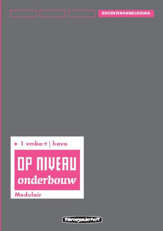 Omslag van Docentenhandleiding/Modulair