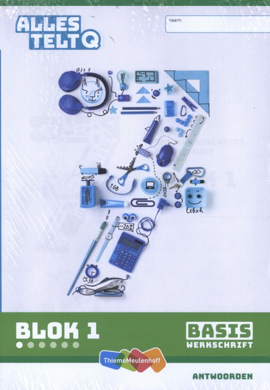 Omslag van Alles telt Q Antwoordschrift Basis blok 1 t/m 6 groep 7