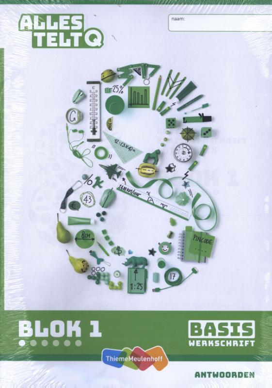 Omslag van Alles telt Q Antwoordschrift Basis blok 1 t/m 6 groep 8