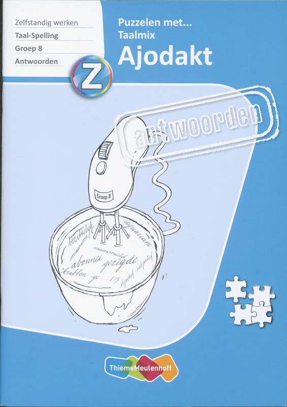 Omslag van Ajodakt Puzzelen met Taalmix, Antwoorden gr 8