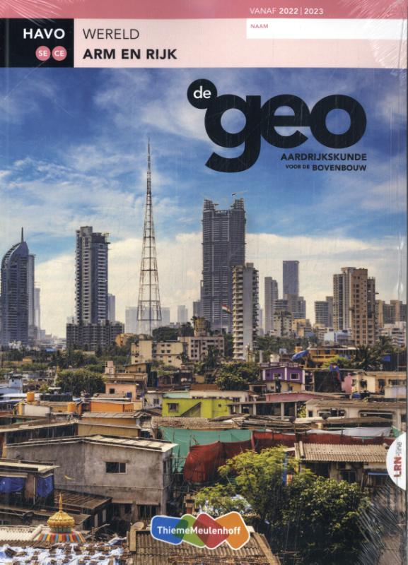 Omslag van De Geo LRN-line (CE 2024) boek havo Arm en rijk