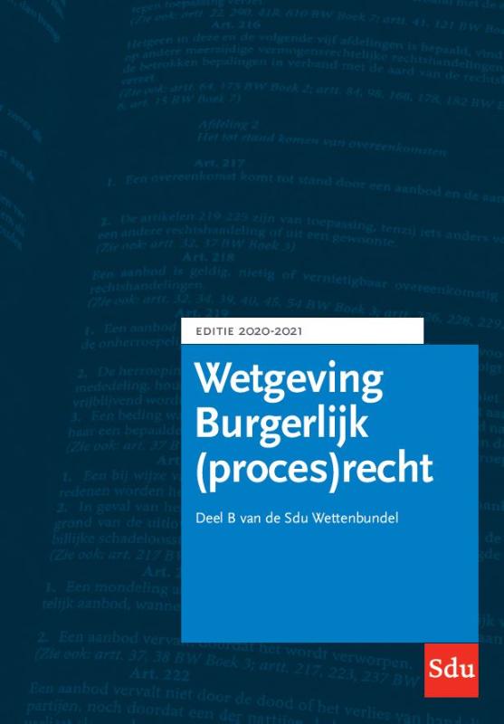 Omslag van Sdu Wettenbundel Burgerlijk (proces)recht. Editie 2020-2021