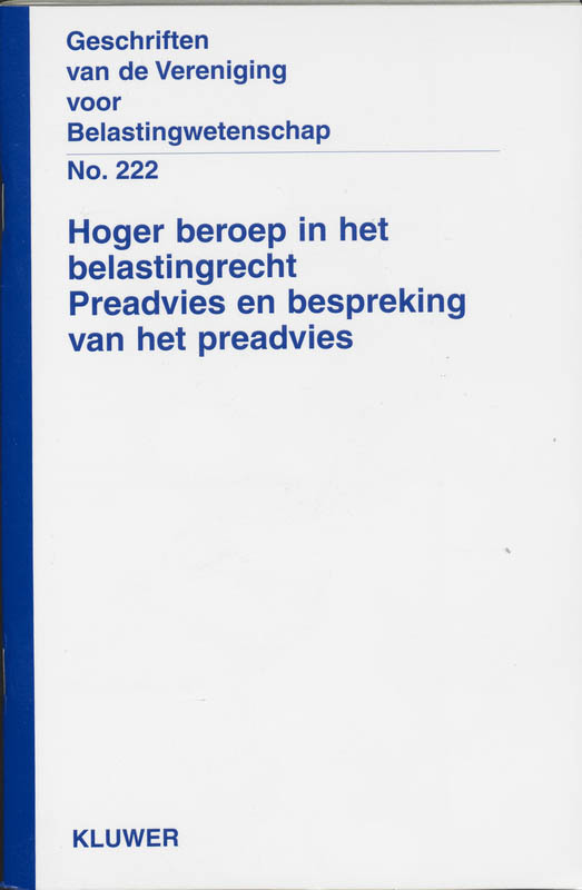 Omslag van Hoger beroep in het belastingrecht