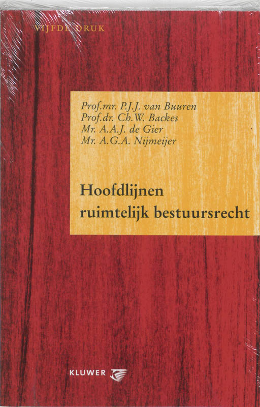 Omslag van Hoofdlijnen ruimtelijk bestuursrecht