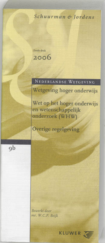 Omslag van Wetgeving Hoger Onderwijs