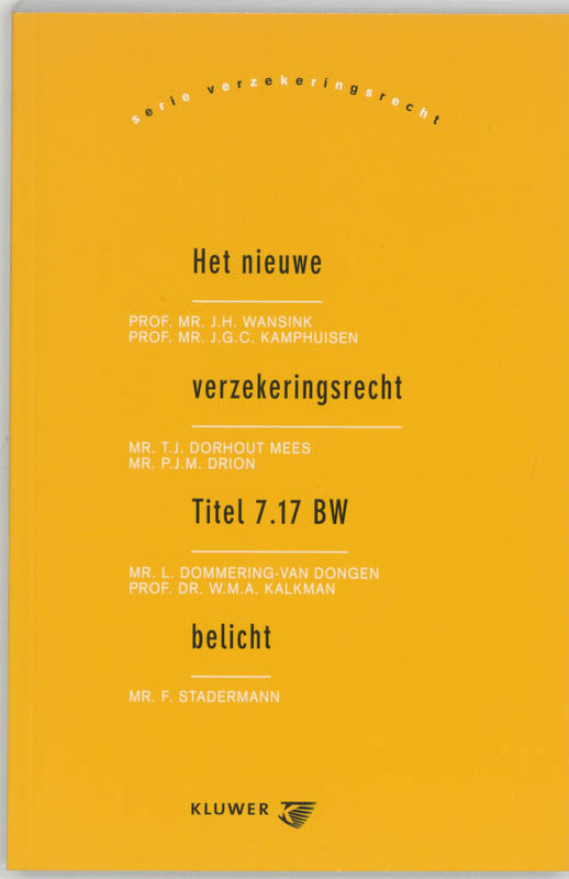 Omslag van Het nieuwe verzekeringsrecht