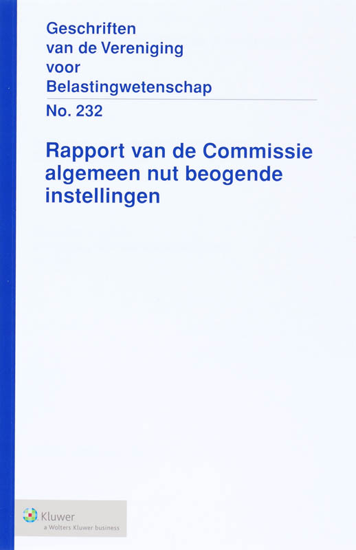 Omslag van Rapport van de Commissie algemeen nut beogende instellingen
