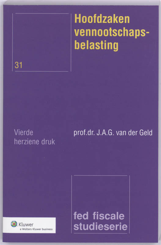 Omslag van Hoofdzaken vennootschapsbelasting