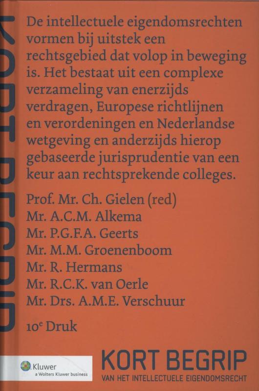 Omslag van Kort begrip van het intellectuele eigendomsrecht