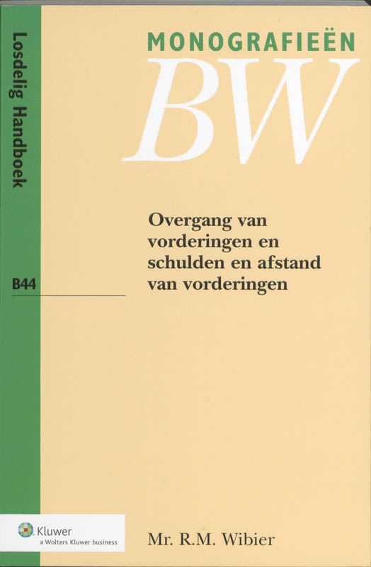 Omslag van Overgang van vorderingen en schulden en afstand van vorderingen