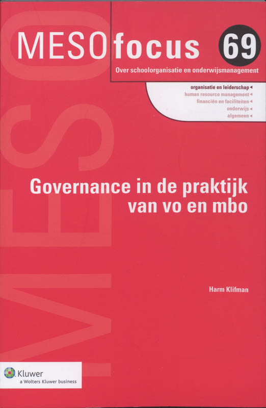 Omslag van Governance in de praktijk van vo en mbo