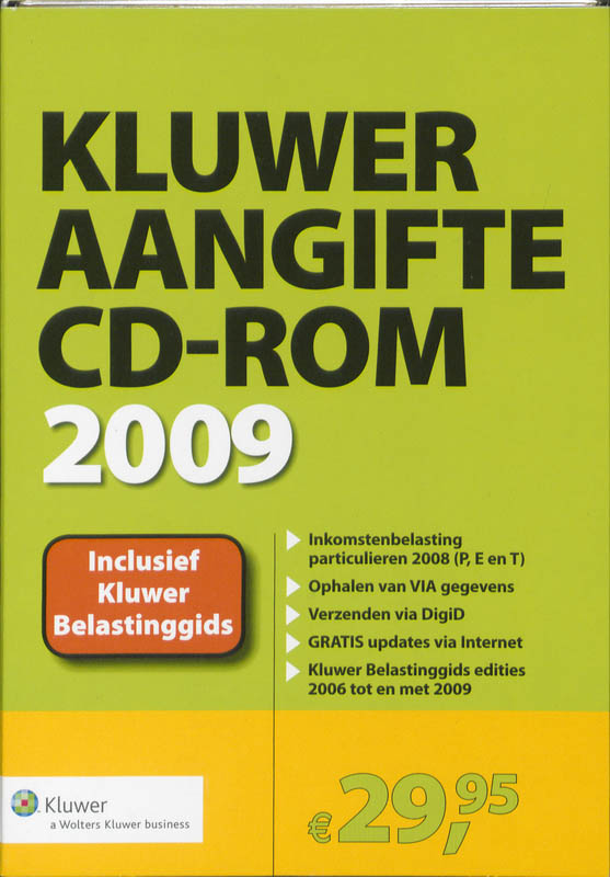 Omslag van Kluwer Aangifte CD-ROM 2009