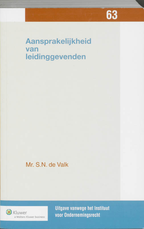 Omslag van Aansprakelijkheid van leidinggevenden
