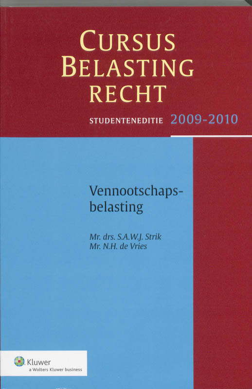 Omslag van Studenteneditie Cursus Belastingrecht Vennootschapsbelasting 2009/2010