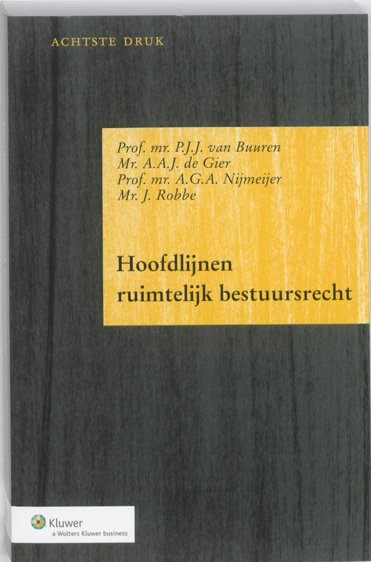Omslag van Hoofdlijnen ruimtelijk bestuursrecht