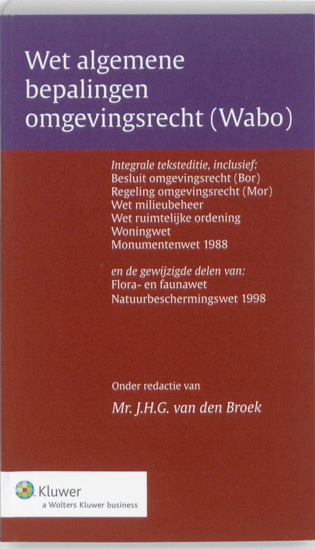Omslag van Wet algemene bepalingen omgevingsrecht(Wabo)