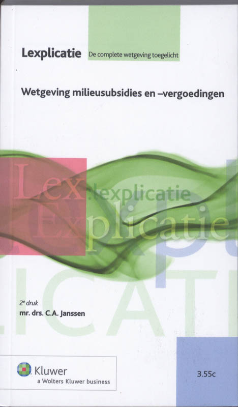 Omslag van Wetgeving milieusubsidies en -vergoedingen