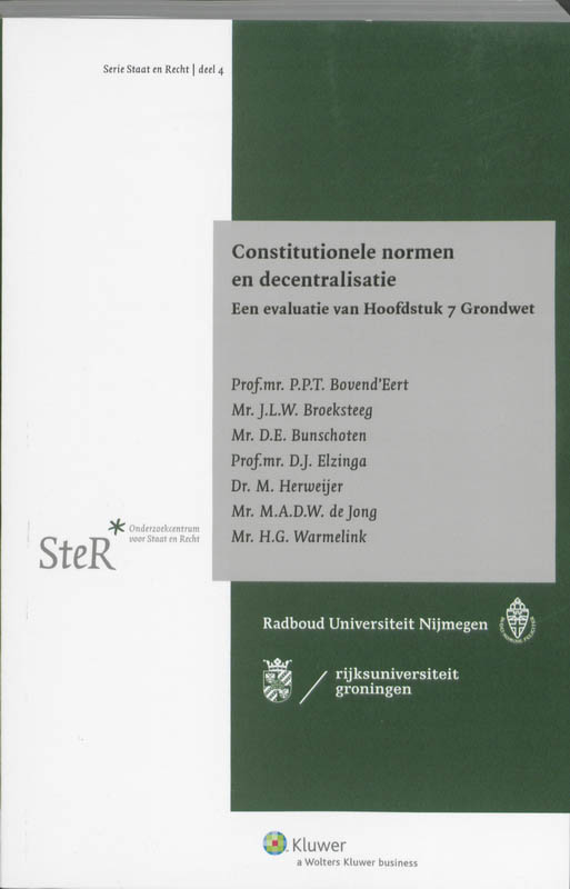 Omslag van Constitutionele normen en decentralisatie