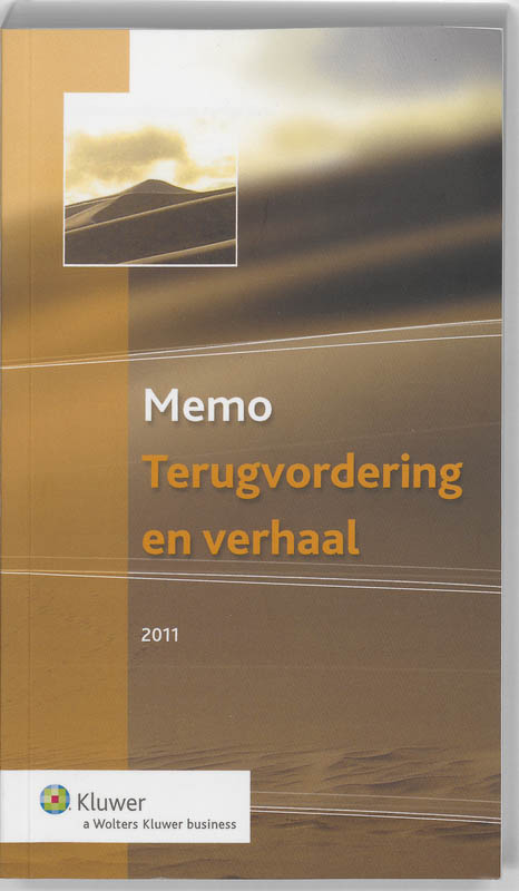 Omslag van Memo Terugvordering en verhaal 2011