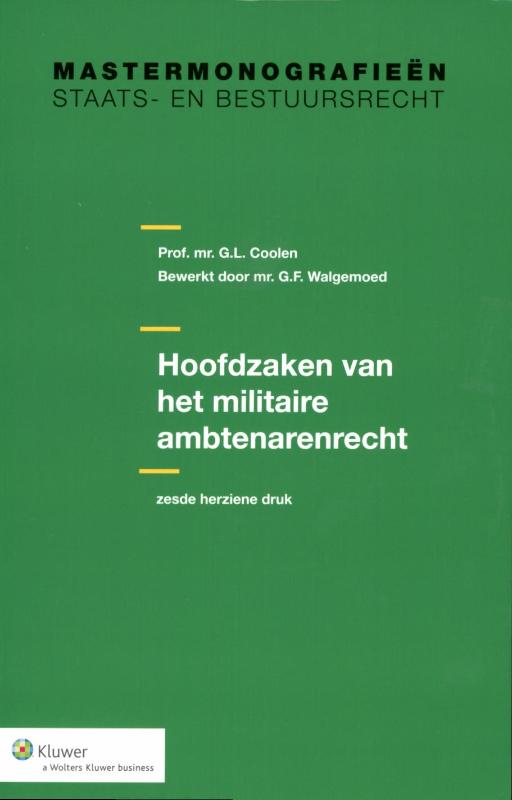 Omslag van Hoofdzaken van het militaire ambtenarenrecht