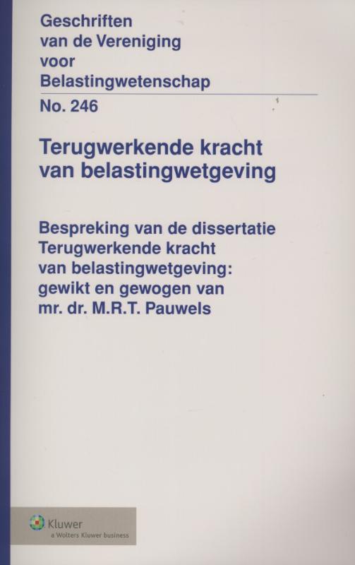 Omslag van terugwerkende kracht van belastingwetgeving