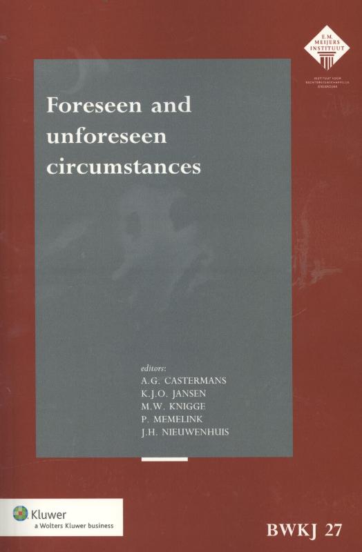 Omslag van Foreseen and unforseen circumstances