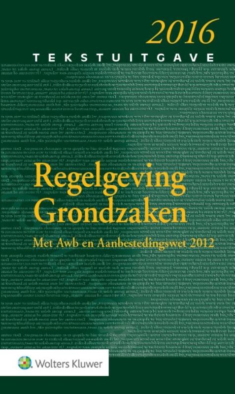 Omslag van Tekstuitgave Regelgeving Grondzaken 2016