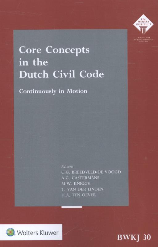 Omslag van Core concepts in the Dutch civil code