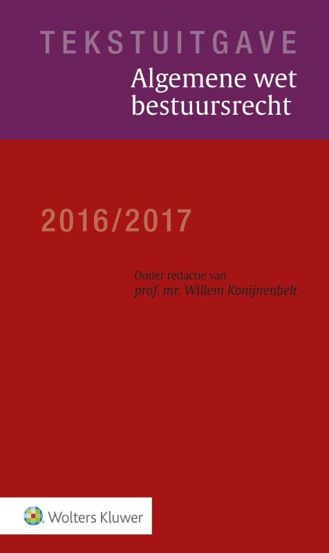 Omslag van Tekstuitgave Algemene wet bestuursrecht 2016/2017