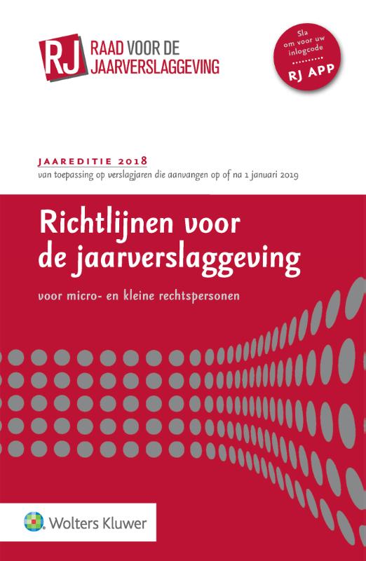 Omslag van Richtlijnen voor de Jaarverslaggeving 2018