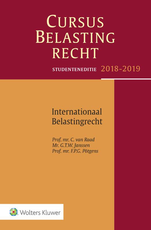 Omslag van Studenteneditie Cursus Belastingrecht Internationaal Belastingrecht 2018-2019