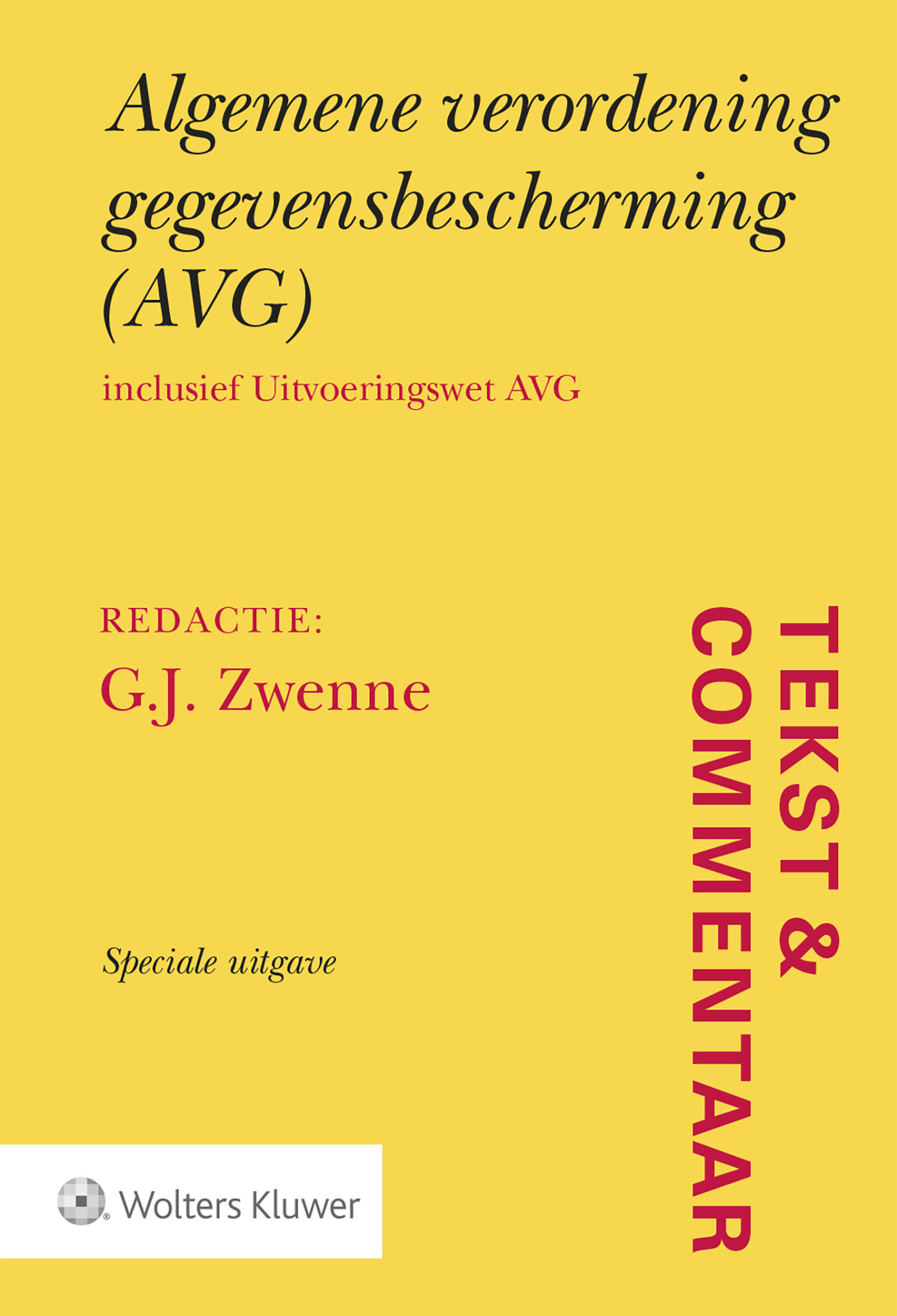 Omslag van Algemene verordening gegevensbescherming (AVG)