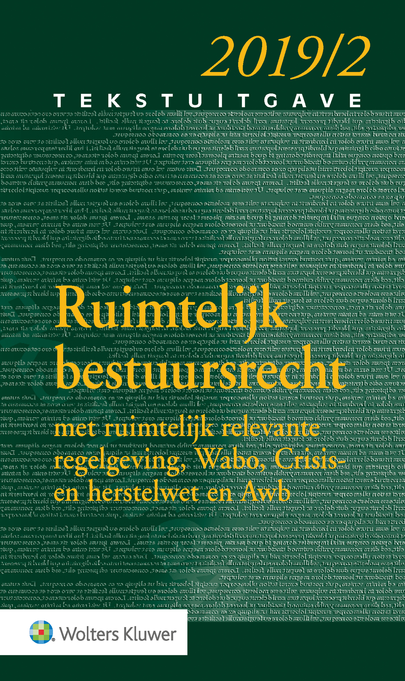 Omslag van Tekstuitgave Ruimtelijk bestuursrecht 2019/2