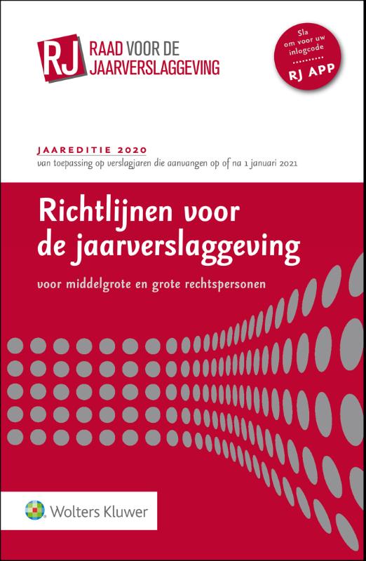 Omslag van Richtlijnen voor de jaarverslaggeving, middelgrote en grote rechtspersonen 2020