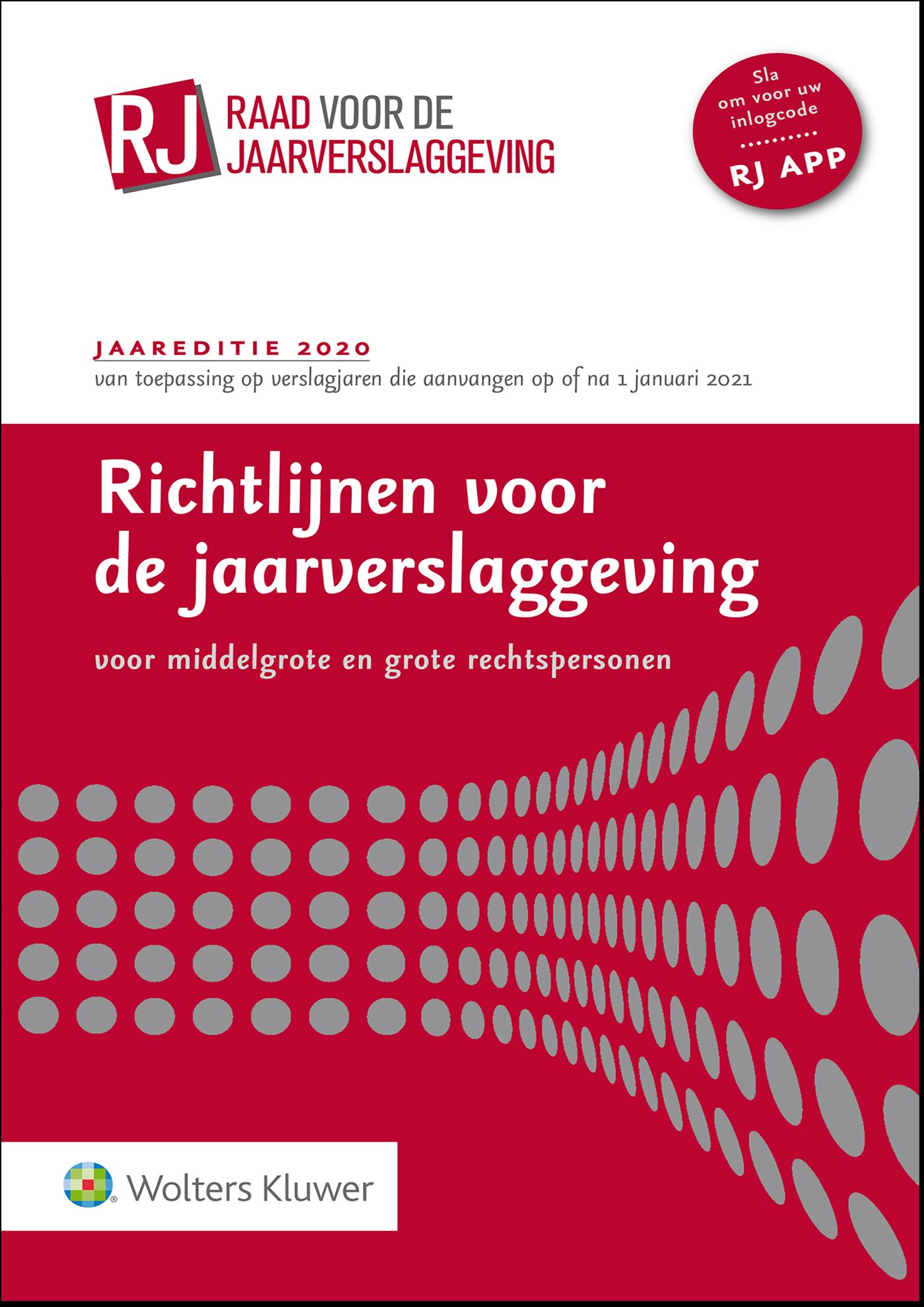 Omslag van Richtlijnen voor de jaarverslaggeving, middelgrote en grote rechtspersonen 2020