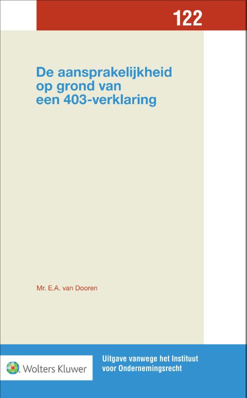 Omslag van De aansprakelijkheid op grond van een 403-verklaring