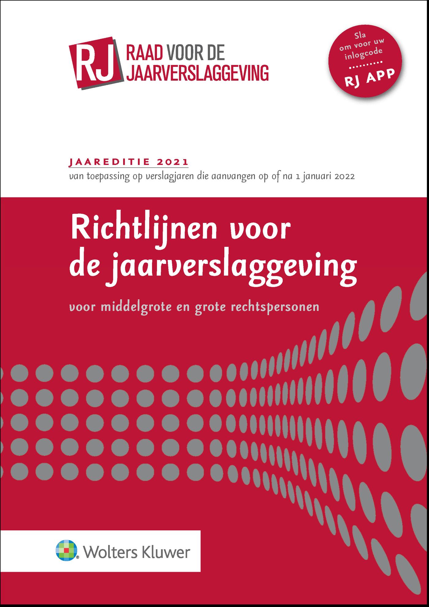 Omslag van Richtlijnen voor de jaarverslaggeving, middelgrote en grote rechtspersonen 2021