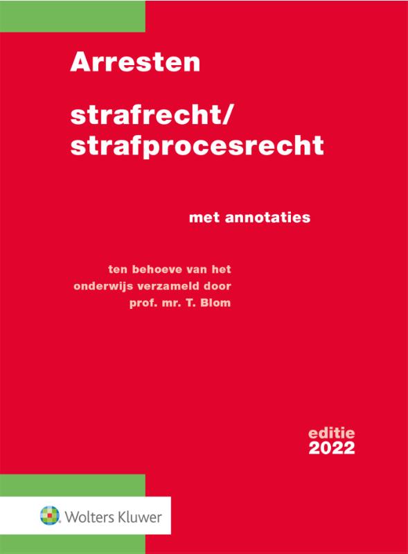 Omslag van Arresten strafrecht/strafprocesrecht 2022