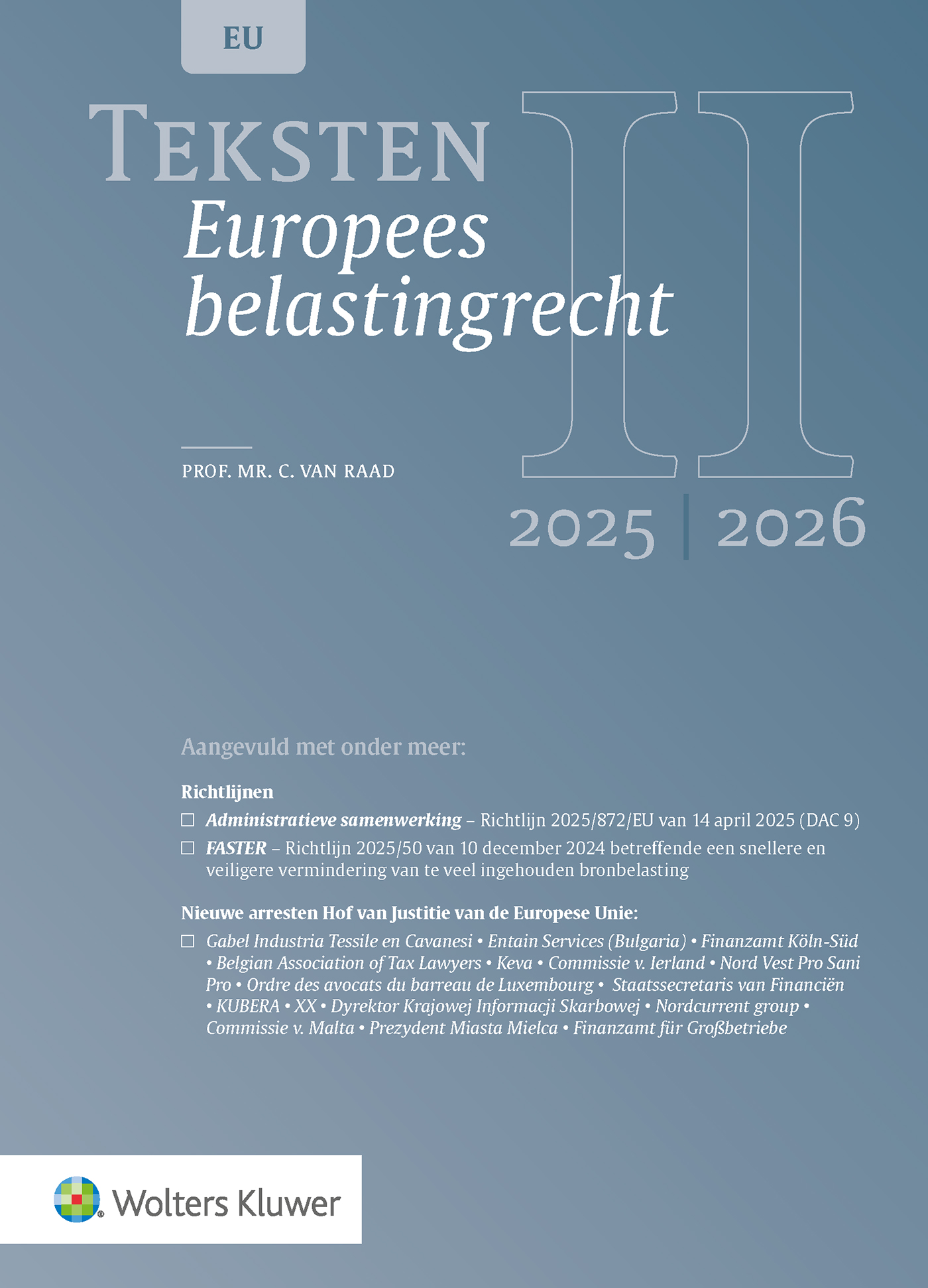 Omslag van Teksten Europees belastingrecht 2025/2026