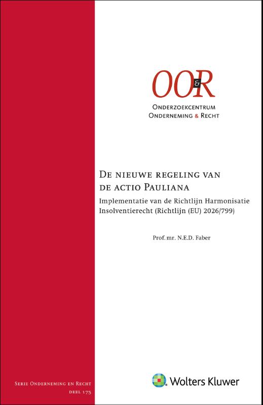Omslag van De nieuwe regeling van de actio Pauliana