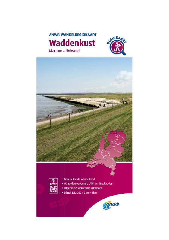 Omslag van Wandelregiokaart Waddenkust 1:33.333