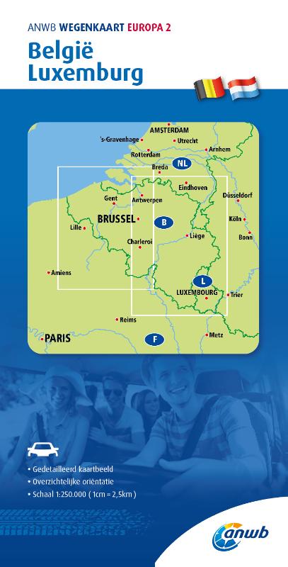 Omslag van ANWB*Wegenkaart Europa 2. België/Luxemburg