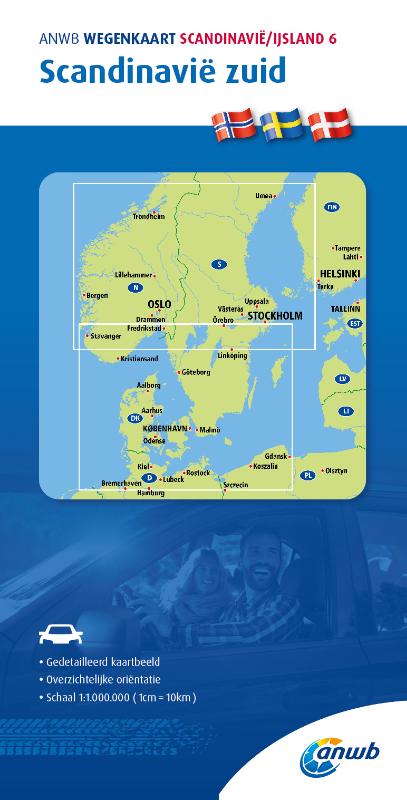 Omslag van ANWB*Wegenkaart Scandinavië/IJsland 6. Scandinavië-Zuid
