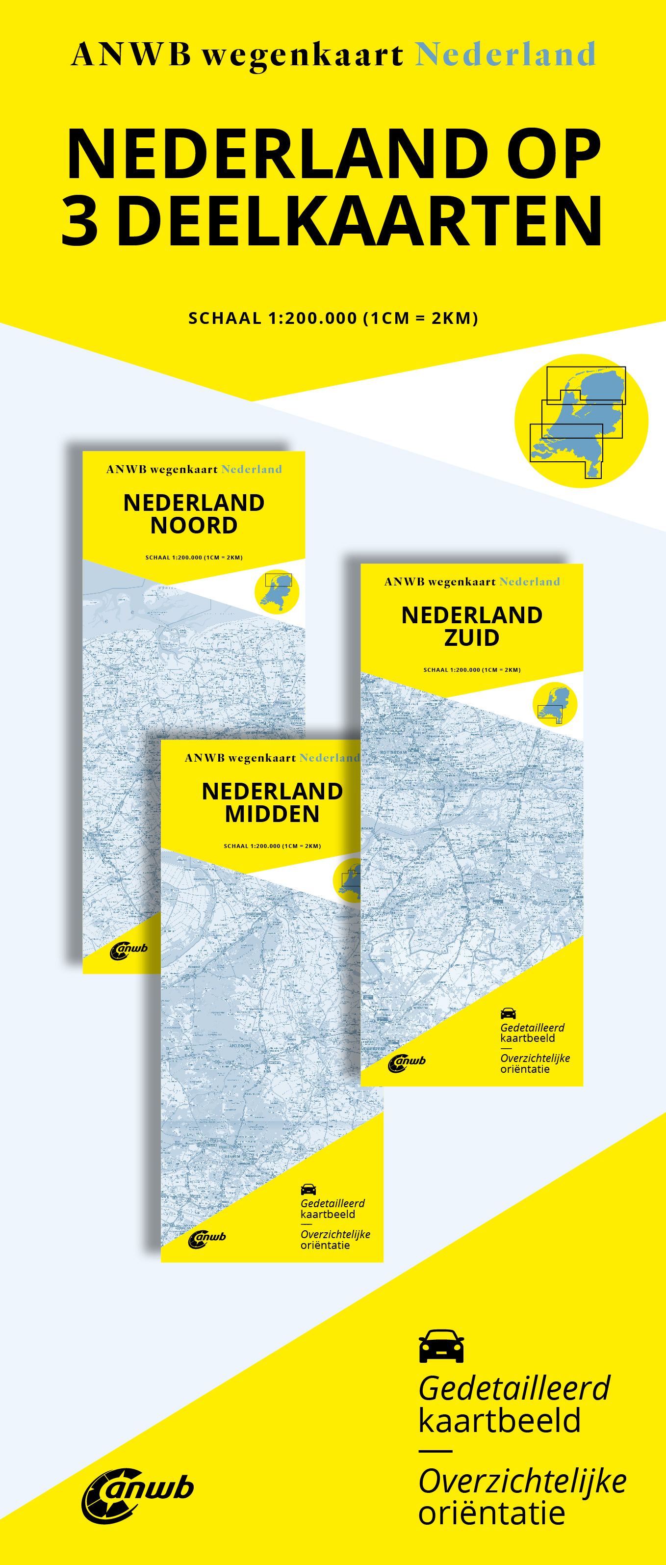Omslag van Wegenkaart Nederland Set Noord-Midden-Zuid