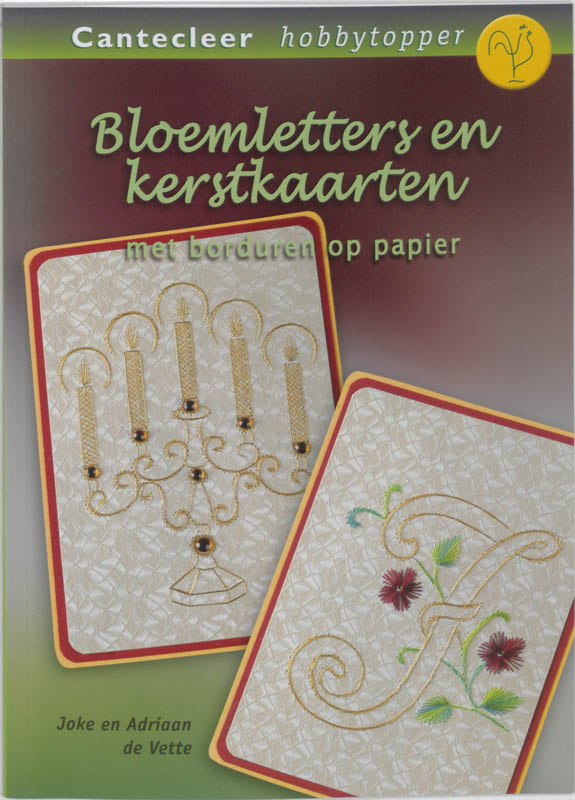 Omslag van Bloemletters en kerstkaarten met borduren op papier