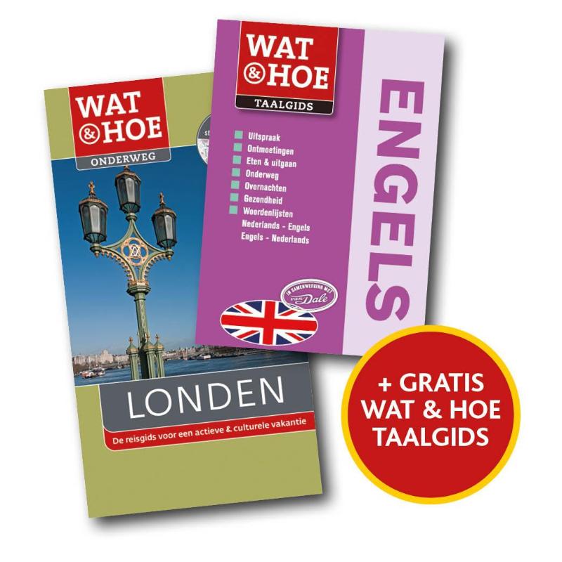 Omslag van Pakket Wat en Hoe Onderweg Londen + Wat en Hoe Taalgids Engels