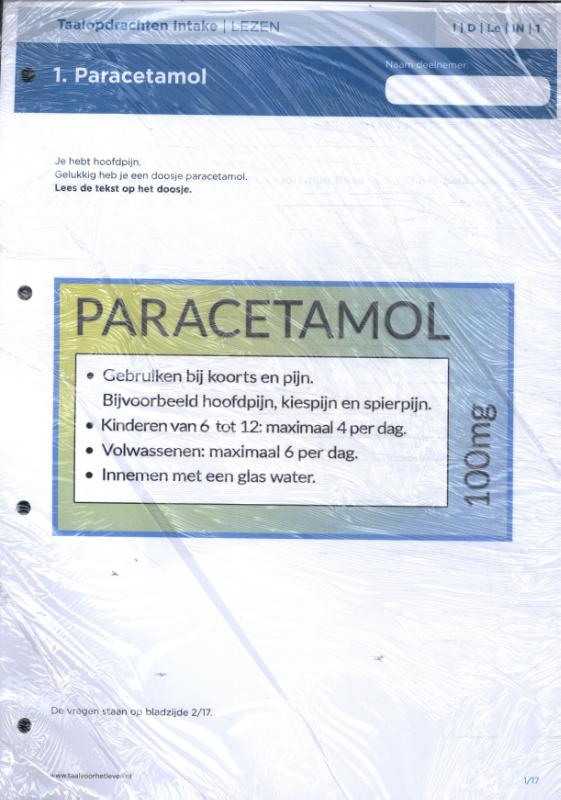Omslag van Taalopdrachten Intake Instroom - Dagelijks leven