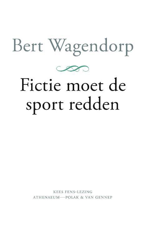 Omslag van Fictie moet de sport redden