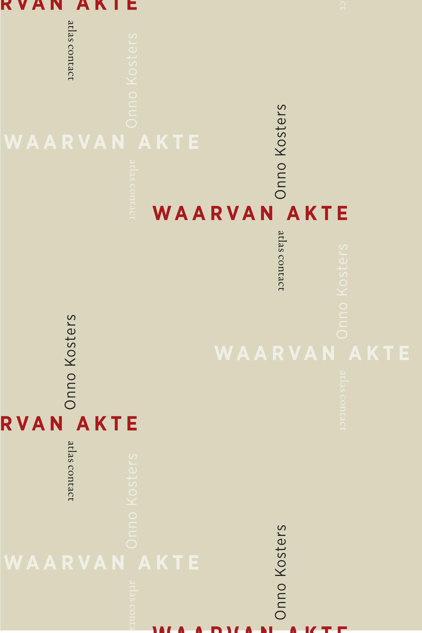 Omslag van Waarvan akte