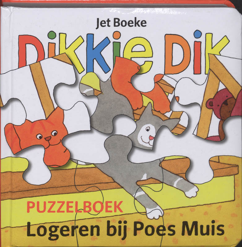 Omslag van Dikkie Dik puzzelboek logeren bij Poes Muis